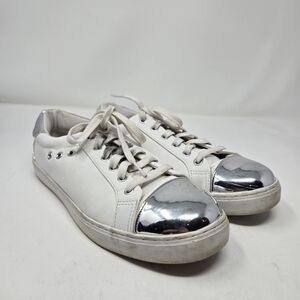 Arizona Jeans Co Sneaker Shoes AZ Cancun White Size 10 Silver Metalic Accents